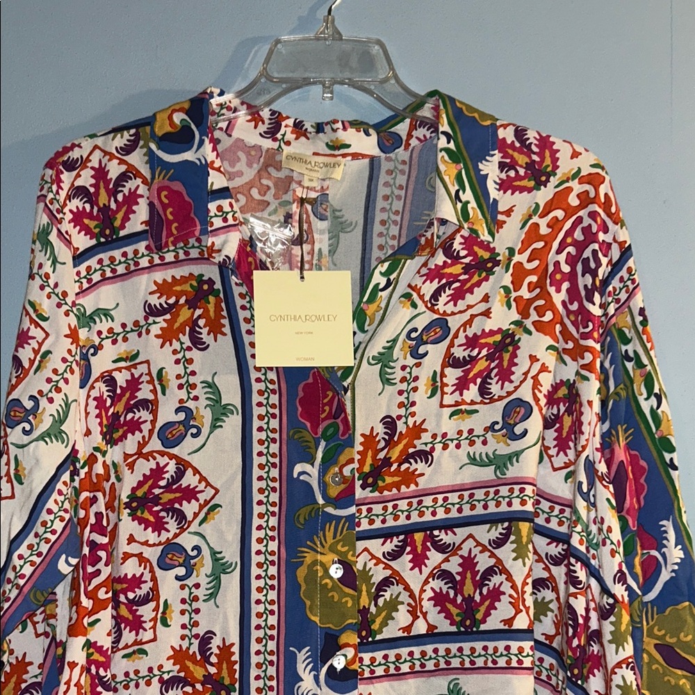 Cynthia Rowley Multicolor Floral Blouse plus size 3x 4x